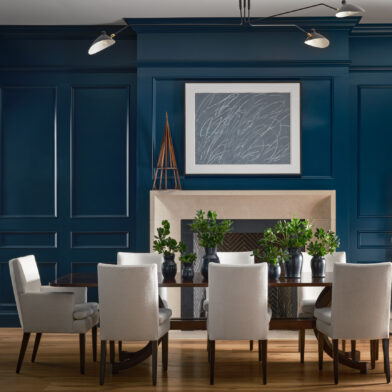 Houston Dining Room with Blue Walls